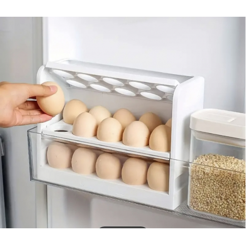 Držák na vejce (odklápěci) perfektně padne do police ve dveřích vaší lednice