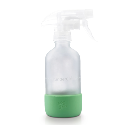 Lahvička sprejová na čistící prostředek | WunderClean® Skleněná lahvička 240 ml se silikonovou ochranou proti rozbití pro čističe WunderClean